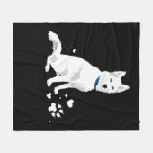 Cute White Siberian Husky - Sweet White Snow Dog Fleece Deken (Voorkant (Horizontaal))