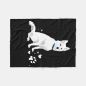 Cute White Siberian Husky - Sweet White Snow Dog Fleece Deken (Voorkant (Horizontaal))