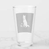 Cute White Siberian Husky - Sweet White Snow Dog Glas (Achterkant)