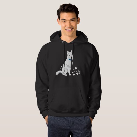 Cute White Siberian Husky - Sweet White Snow Dog Hoodie (Voorkant volledig)
