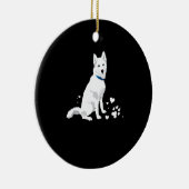 Cute White Siberian Husky - Sweet White Snow Dog Keramisch Ornament (Rechts)