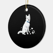 Cute White Siberian Husky - Sweet White Snow Dog Keramisch Ornament (Links)