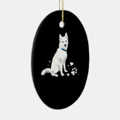 Cute White Siberian Husky - Sweet White Snow Dog Keramisch Ornament (Rechts)