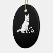 Cute White Siberian Husky - Sweet White Snow Dog Keramisch Ornament (Links)