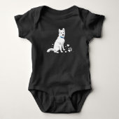 Cute White Siberian Husky - Sweet White Snow Dog Romper (Voorkant)