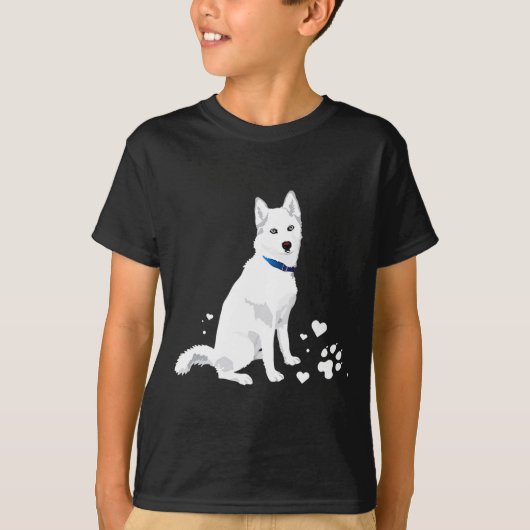 Cute White Siberian Husky Sweet White Snow Dog  T-shirt (Voorkant)