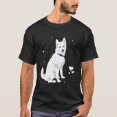 Cute White Siberian Husky Sweet White Snow Dog T-shirt (Voorkant)