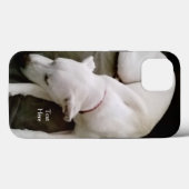 Cute White Sleeping Puppy Dog Labrador Mix Case-Mate iPhone Case (Achterkant (horizontaal))