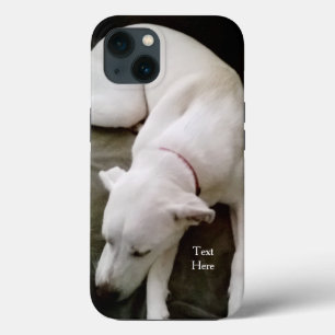 Cute White Sleeping Puppy Dog Labrador Mix Case-Mate iPhone Case