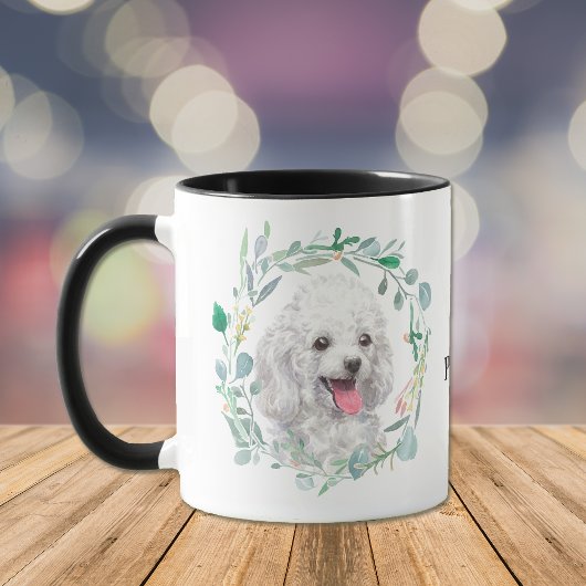 Cute White Speelgoed Poodle Wreatcoffee Mok