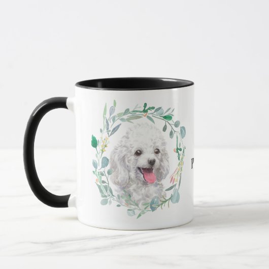 Cute White Speelgoed Poodle Wreatcoffee Mok (Links)