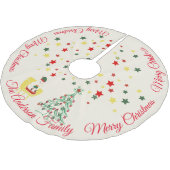 Cute White Teddy Bear & Tree Merry Christmas Kerstboom Rok (Gekanteld)