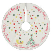 Cute White Teddy Bear & Tree Merry Christmas Kerstboom Rok (Voorkant)