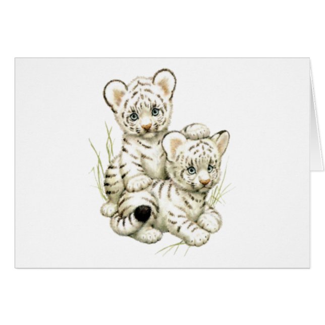 Cute White Tiger Cubs (Voorkant Horizontaal)