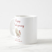 Cute White Turkey Happy Thanksgiving Koffiemok (Voorkant links)