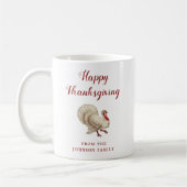 Cute White Turkey Happy Thanksgiving Koffiemok (Links)