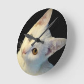 Cute White Turkey Van Kitten Clock Ronde Klok (Hoek)