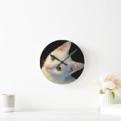 Cute White Turkey Van Kitten Clock Ronde Klok (Huis)