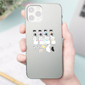 Cute White & Tuxedo Kat Afbeeldingen Sticker (Telefoon)