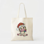 Cute White Unicorn Kerstlight Tote Bag (Voorkant)