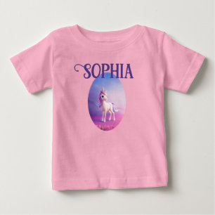Cute White Unicorn met roze en blauwe mane