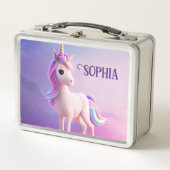 Cute White Unicorn met roze en blauwe mane (Voorkant)