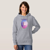 Cute White Unicorn met roze en blauwe mane Hoodie (Voorkant volledig)