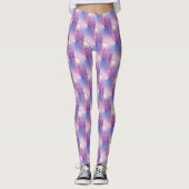 Cute White Unicorn met roze en blauwe mane Leggings (Voorkant)