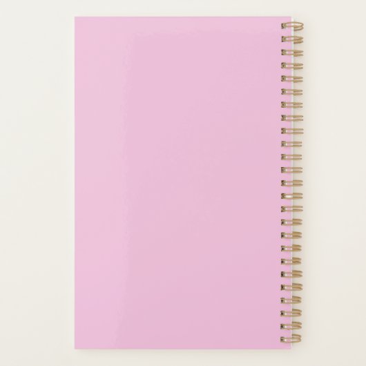 Cute White Unicorn met roze en blauwe mane Planner (Achterkant)