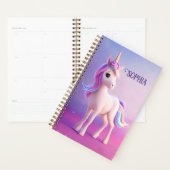 Cute White Unicorn met roze en blauwe mane Planner (Display)