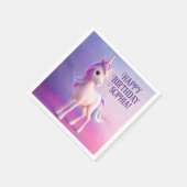 Cute White Unicorn met roze en blauwe mane Servet (Hoek)