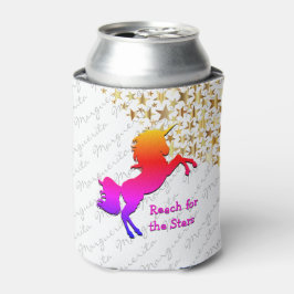 Cute White UNICORN Stars Personalized Custom Blikjeskoeler
