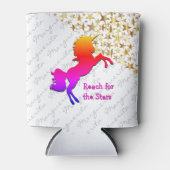 Cute White UNICORN Stars Personalized Custom Blikjeskoeler (Voorkant)