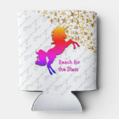 Cute White UNICORN Stars Personalized Custom Blikjeskoeler (Achterkant)