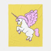 Cute White Unicorn Yellow Fleece Deken (Voorkant)