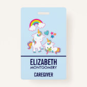 Cute White Unicorns Magical Mama & Baby Badge (Achterkant)