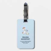 Cute White Unicorns Magical Mama & Baby Bagagelabel (Achterkant verticaal)