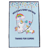 Cute White Unicorns Magical Mama & Baby Bedankt Medium Cadeauzakje (Voorkant)