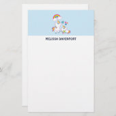Cute White Unicorns Magical Mama & Baby Briefpapier (Voorkant / Achterkant)