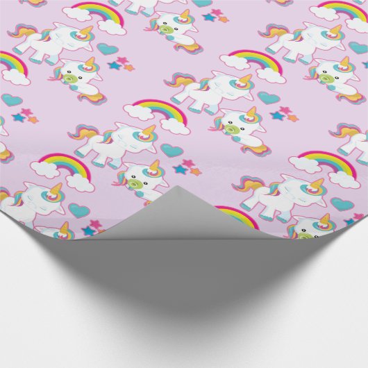 Cute White Unicorns Magical Mama & Baby Cadeaupapier (Hoek)