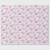 Cute White Unicorns Magical Mama & Baby Cadeaupapier (Vlak)