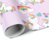 Cute White Unicorns Magical Mama & Baby Cadeaupapier (Rol Hoek)