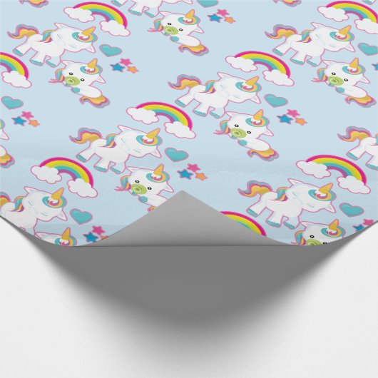 Cute White Unicorns Magical Mama & Baby Cadeaupapier (Hoek)