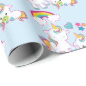 Cute White Unicorns Magical Mama & Baby Cadeaupapier (Rol Hoek)