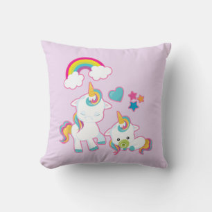 Cute White Unicorns Magical Mama & Baby Kussen
