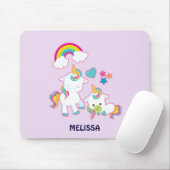 Cute White Unicorns Magical Mama & Baby Muismat (Met muis)