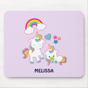 Cute White Unicorns Magical Mama & Baby Muismat