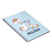 Cute White Unicorns Magical Mama & Baby Notitieboek (Rechterzijde)