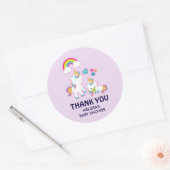 Cute White Unicorns Magical Mama & Baby Ronde Sticker (Envelop)