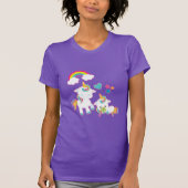 Cute White Unicorns Magical Mama & Baby T-shirt (Voorkant)